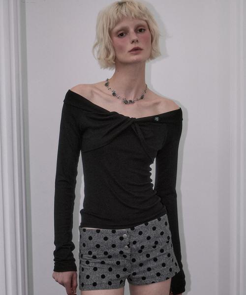 Ribbon Twist Long Sleeve [Black]
