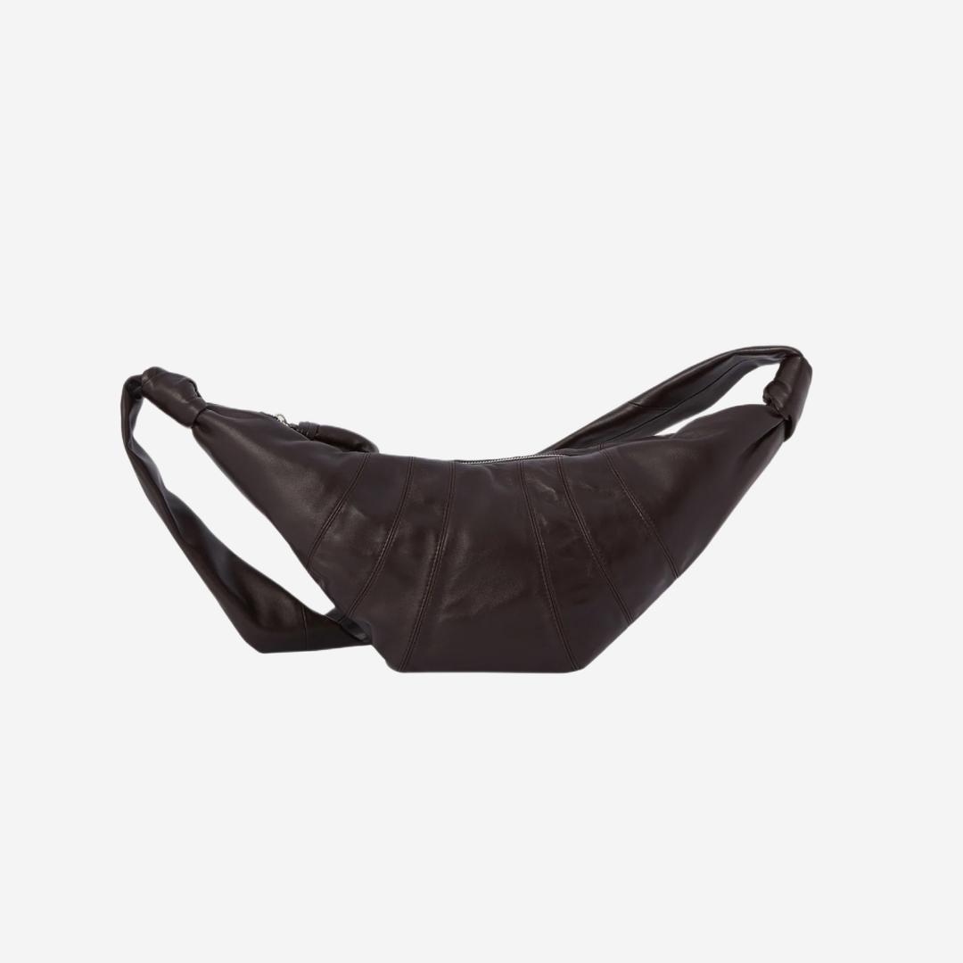 Lemaire Medium Croissant Bag Soft Nappa Leather Dark Chocolate