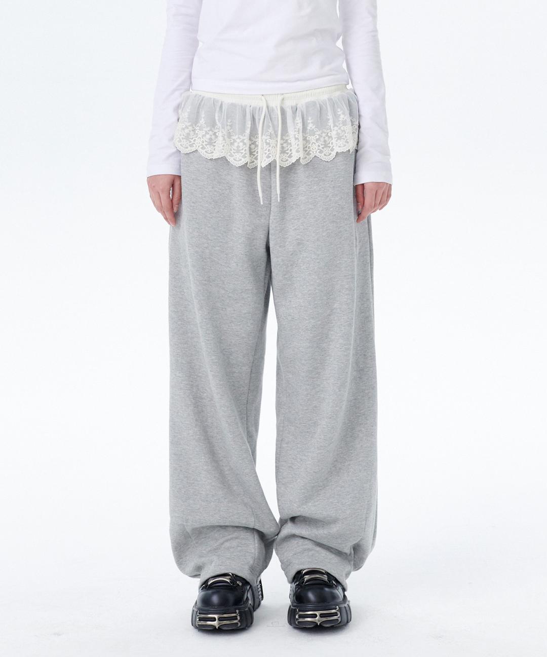 LACE SWEATPANTS [GREY] *03/04 예약배송