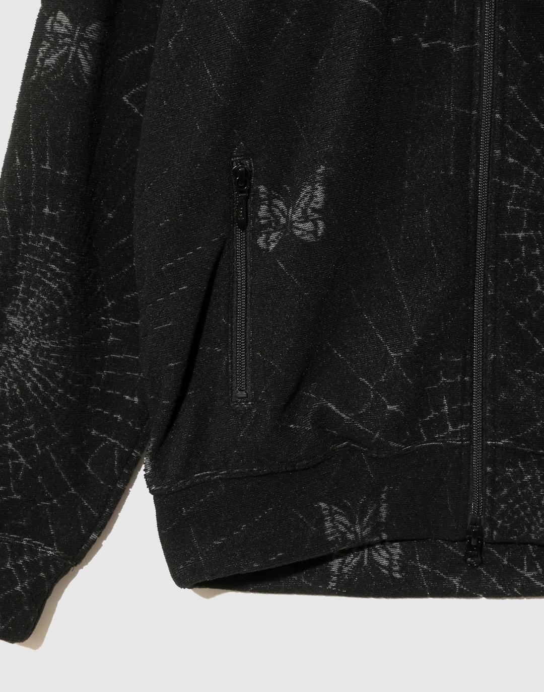 Rib Collar Track Jacket - Pile Jacquard / Spider Web (Black)