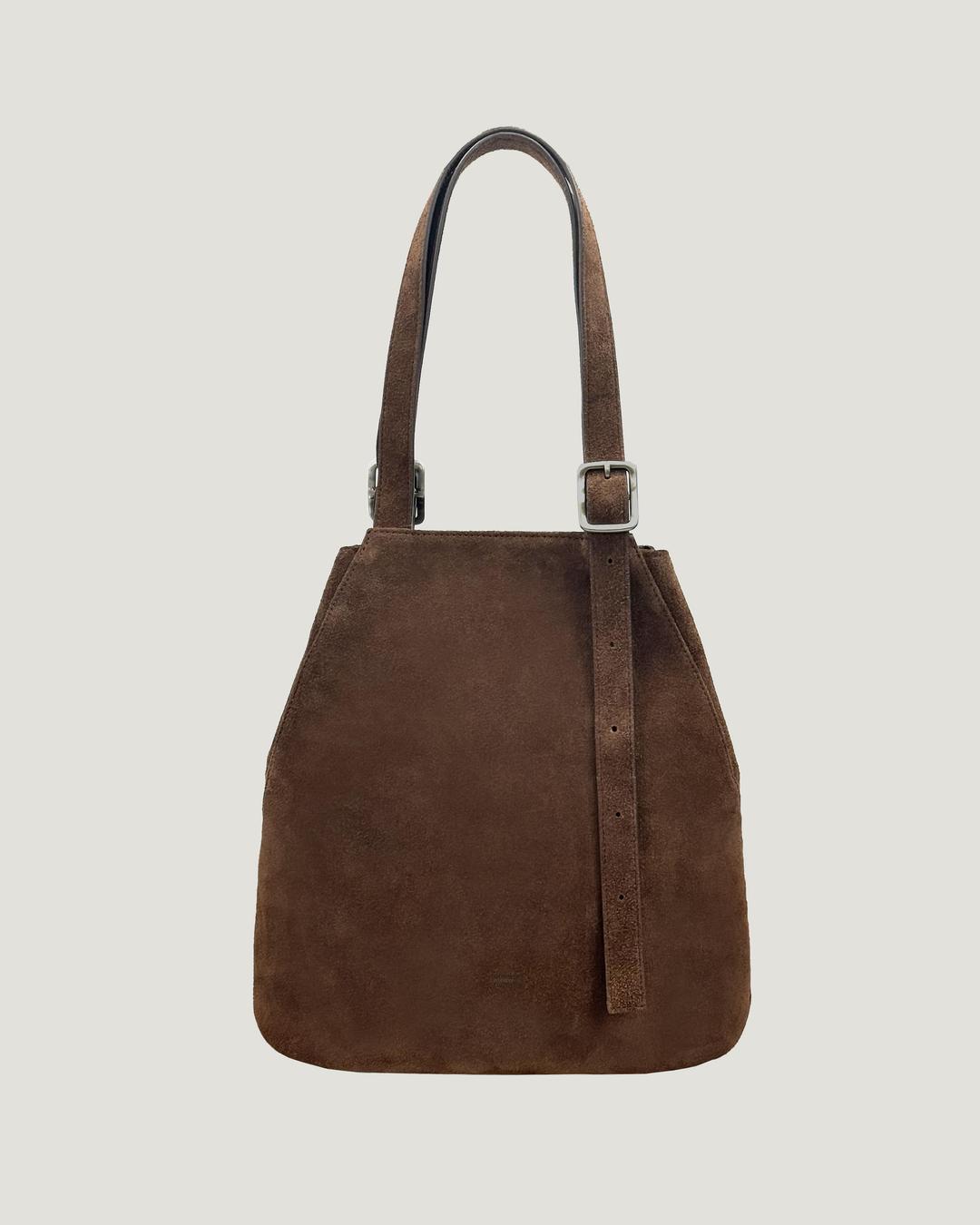 Linea shoulder bag Suede Cinnamon brown