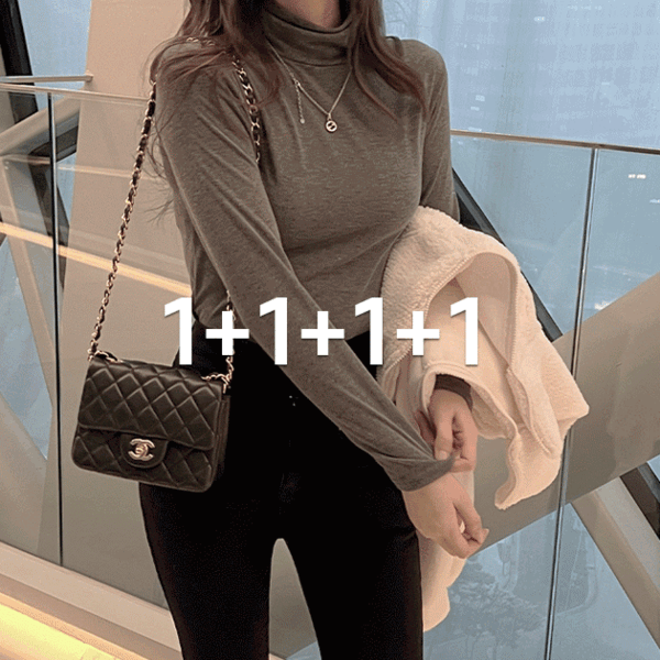 [1+1+1+1] 버블팝 히팅 기모 폴라 긴팔 티셔츠