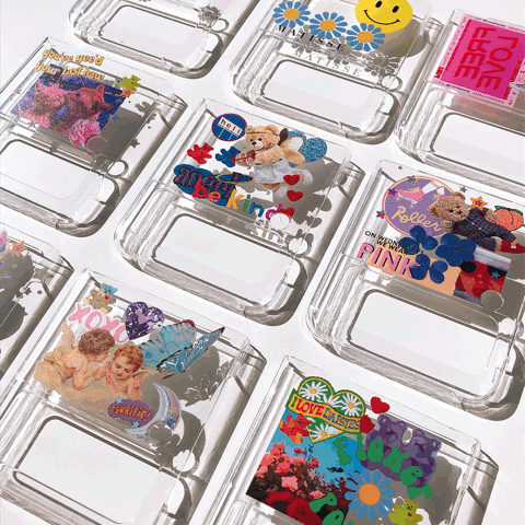 z플립4 3 프린팅 케이스 제트플립 4 3 케이스 Z플립 4 3 투명 케이스