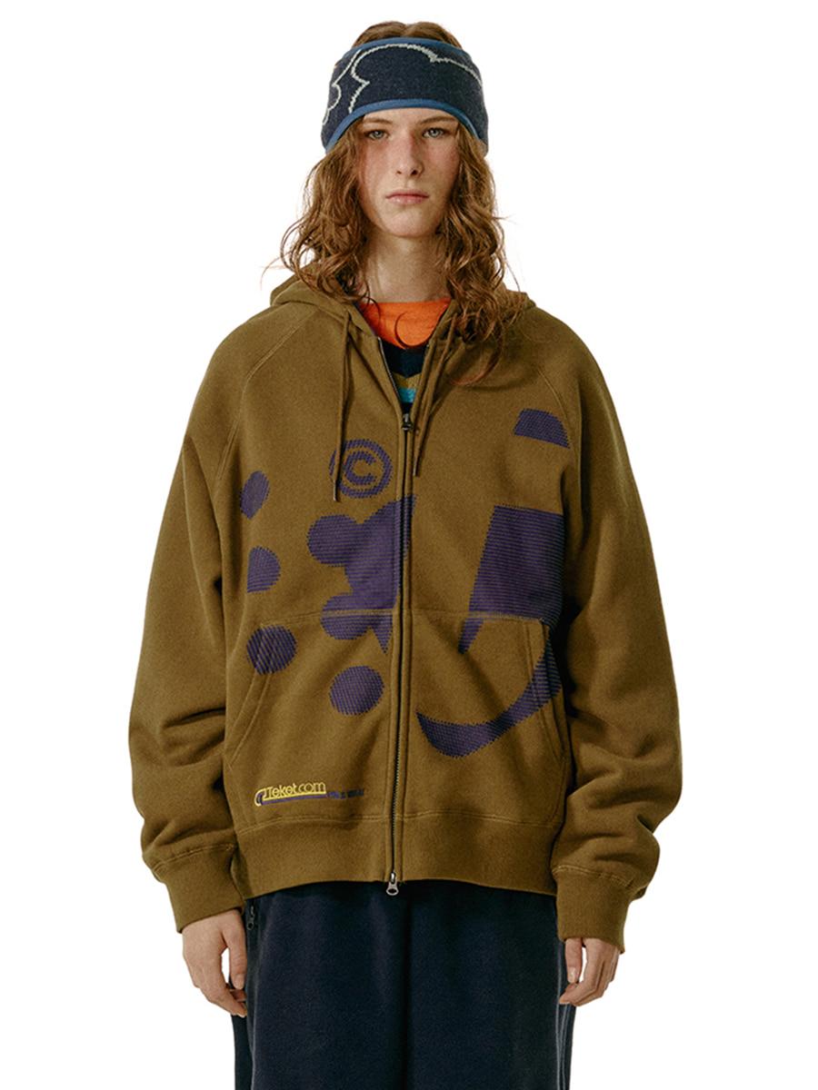 Dot-Com Zip-Up Hoodie Brown