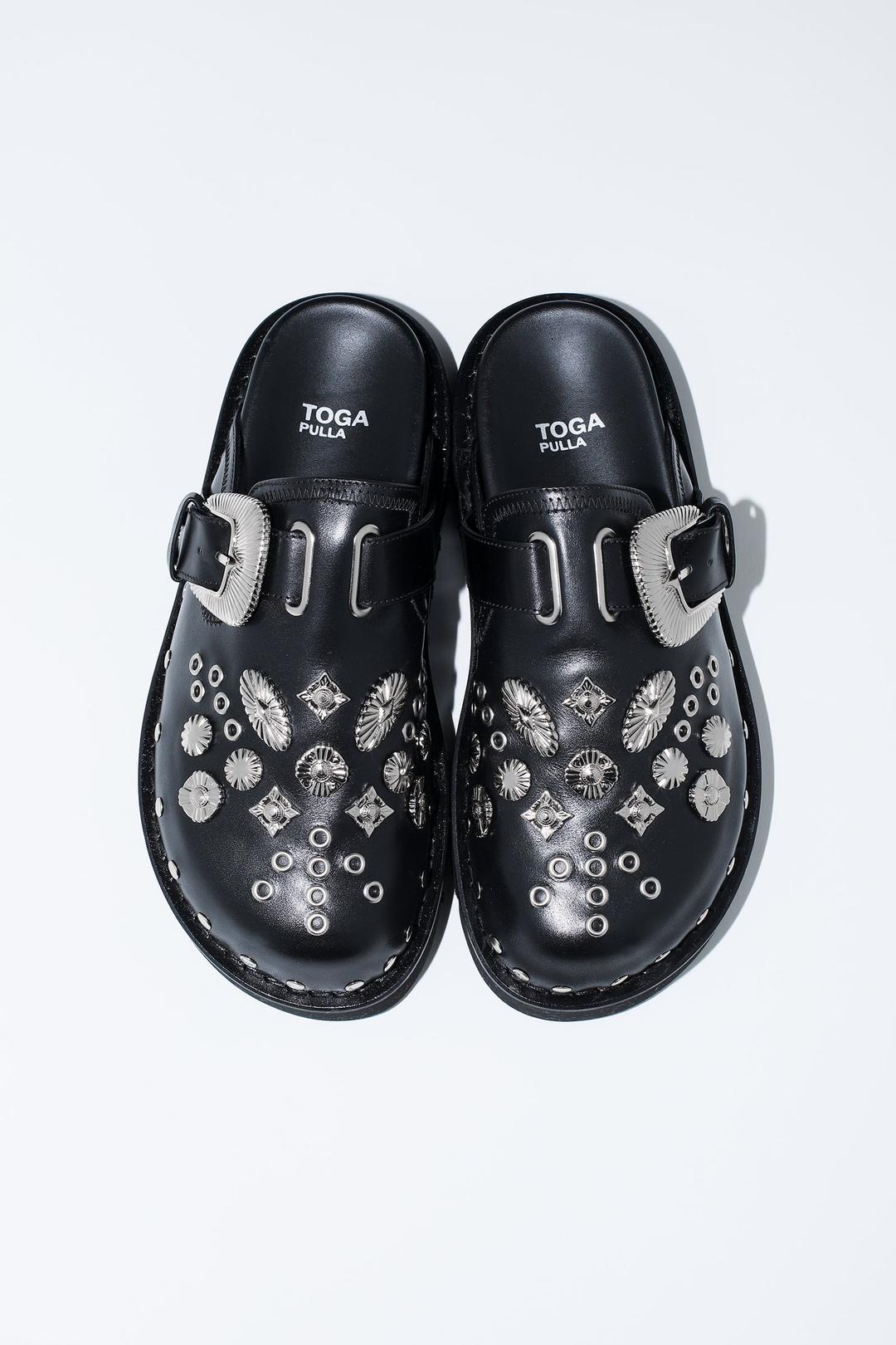 EYELET METAL SABOT(WOMEN) - Black / 36