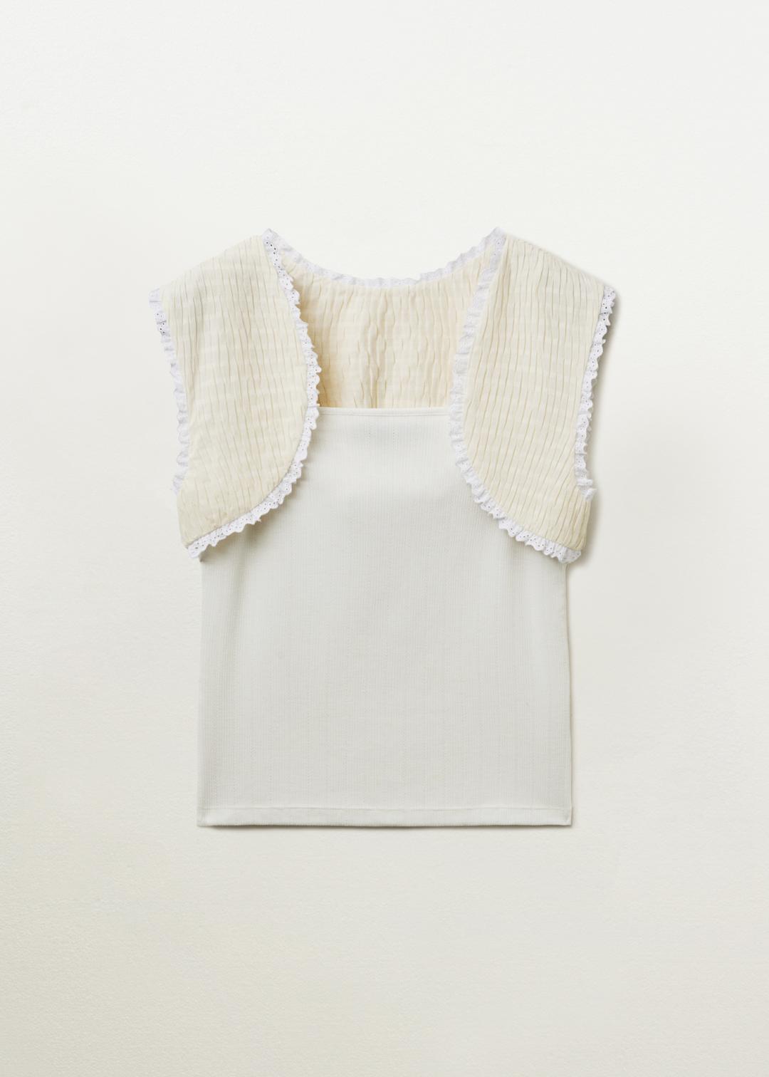 [EXCLUSIVE] Vest Layered Sleeveless / White