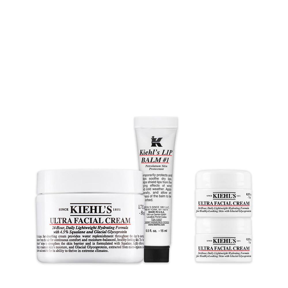 [키엘] NEW 울트라 훼이셜 크림 4.0세대 50ml & 립 15ml 2종 세트 (+수분크림 추가 증정)