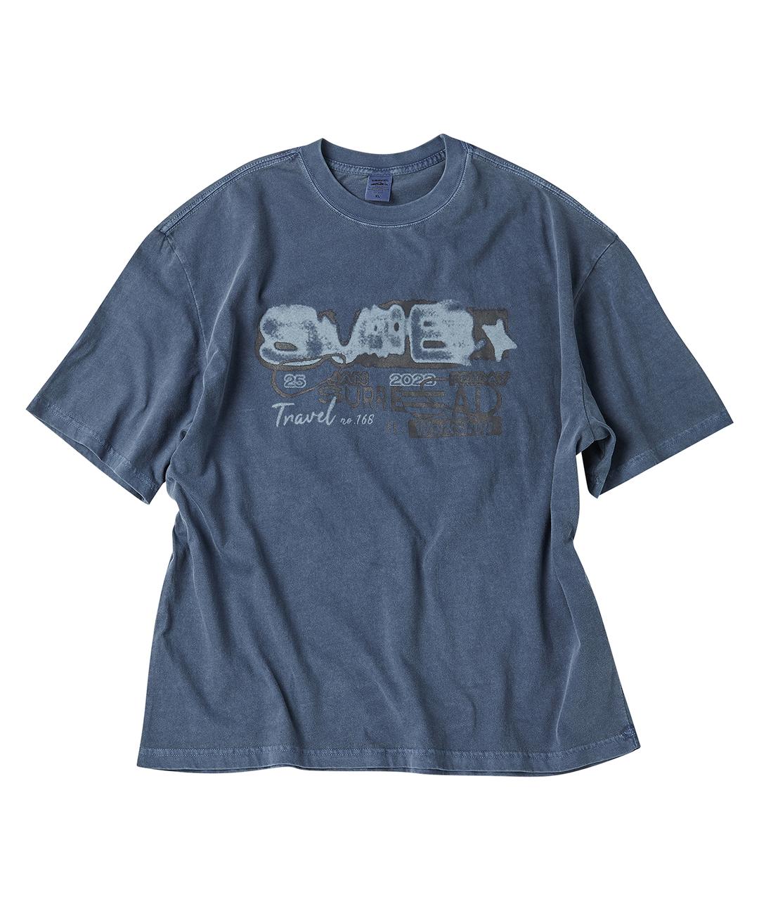 써리얼 피그먼트 반팔티 블루 섀도우