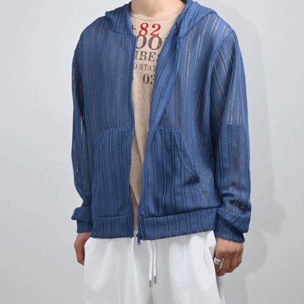 crop punching hood zip-up