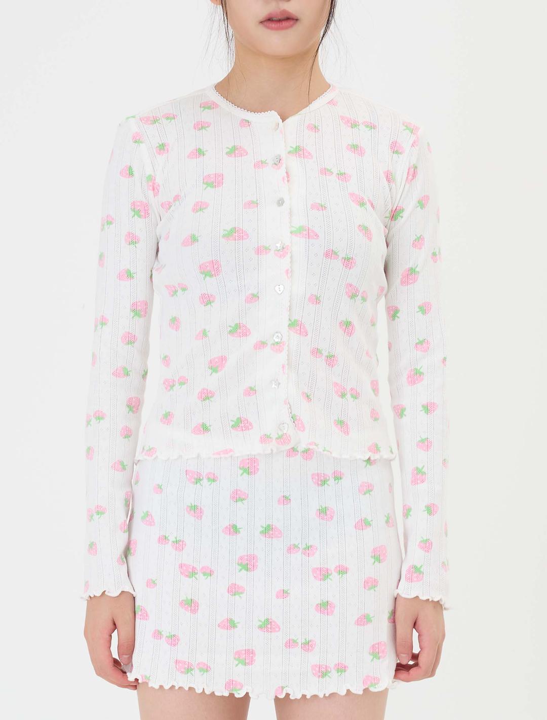 샌디 리앙 스트로우 가디건 스트로베리