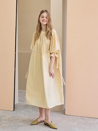 Gathers Neckline Strap Dress