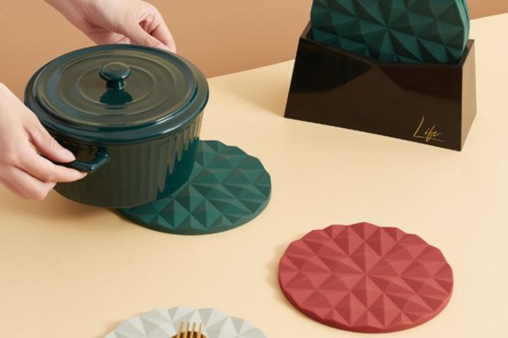 3+1 실리콘 냄비받침 보관홀더 세트 3colors