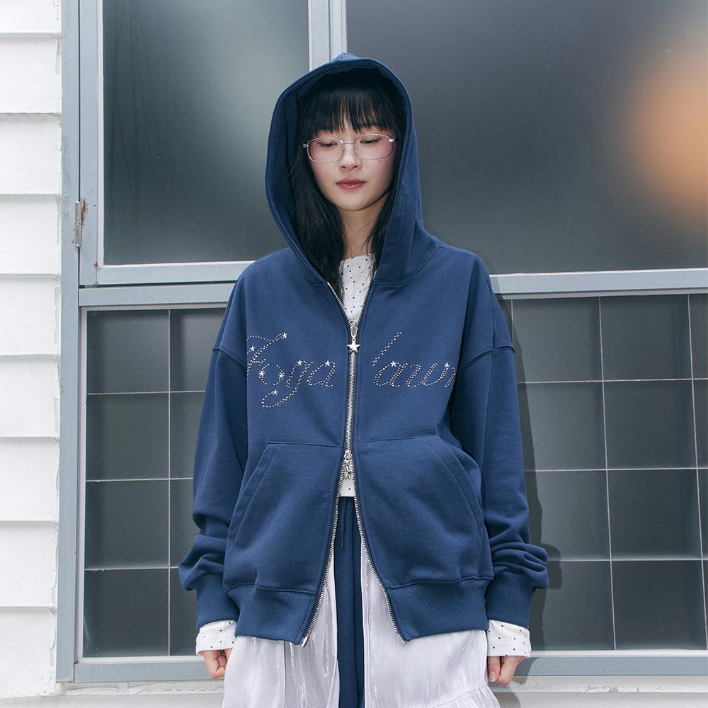 Hotfix Star Hoodie Zip-up (navy)