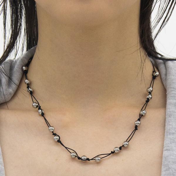 Silver Ball Knot Necklace