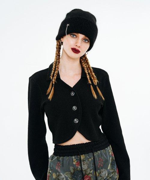 핑거홀 튤립 셔츠 [블랙]