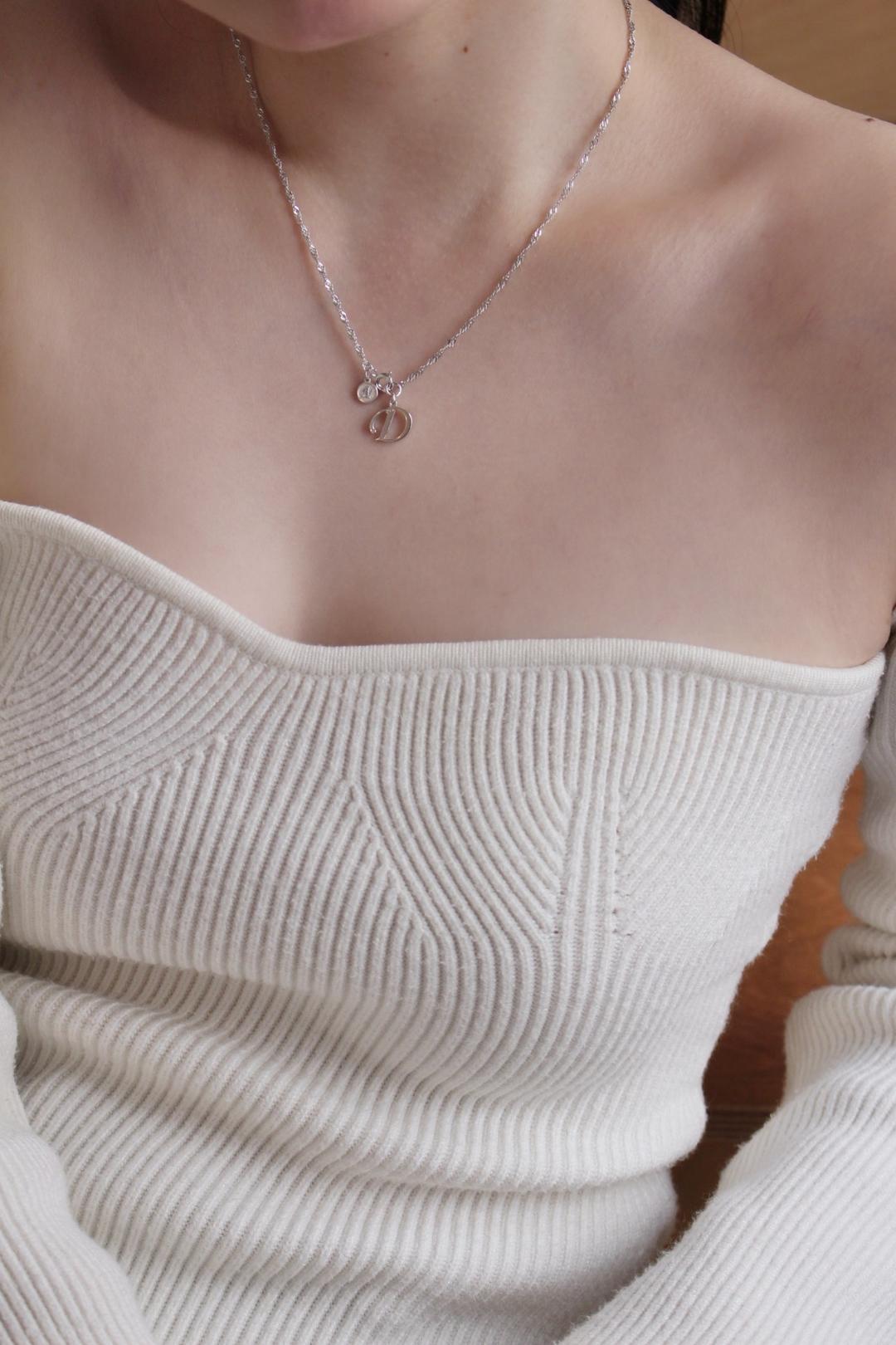 Romantic initial necklace