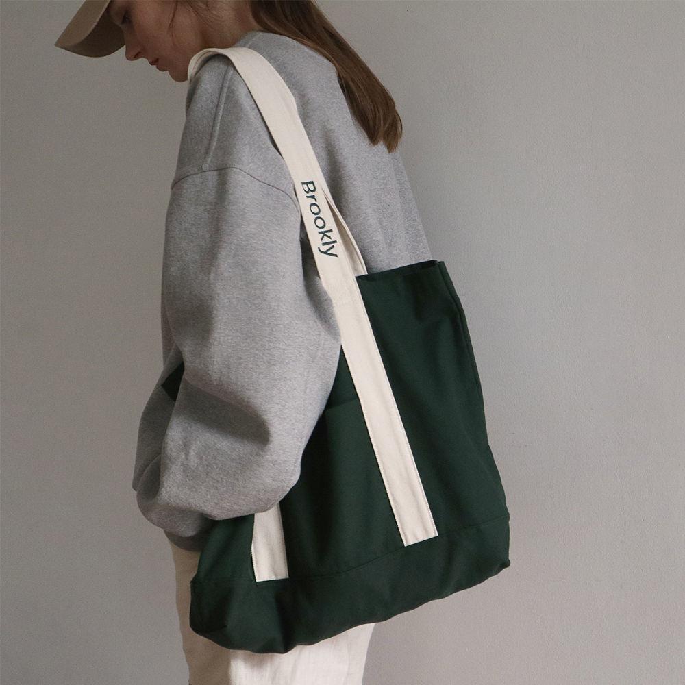 [에코백] BROOKLY BASIC BAG [Deep green]