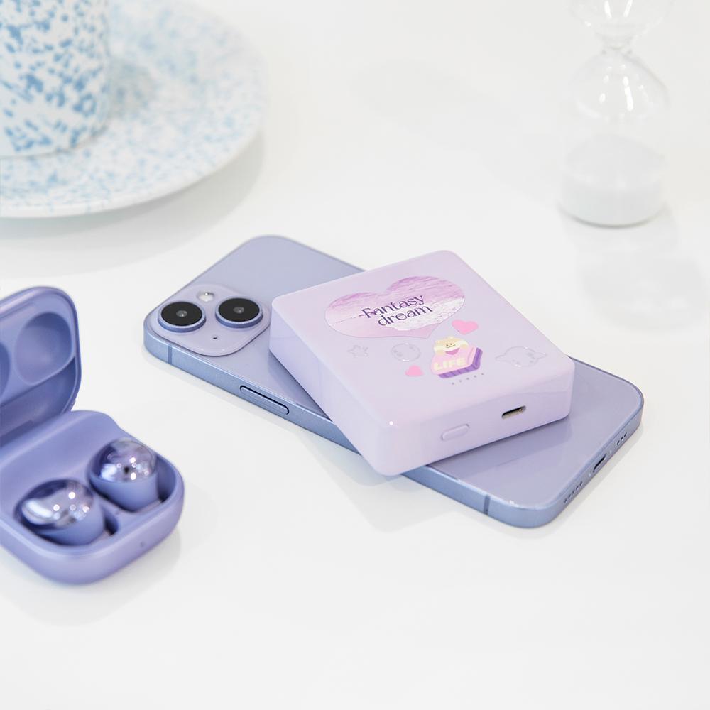 라이프썸 미니 마그네틱 무선충전 보조배터리(LFS-HA48) 8000mAh