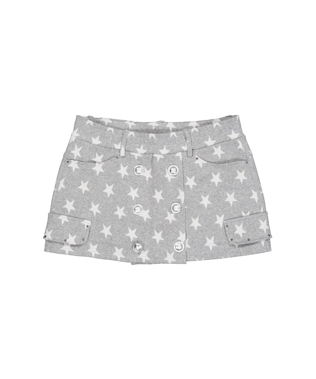 STAR DOUBLE BUTTON SKIRT PANTS / GRAY