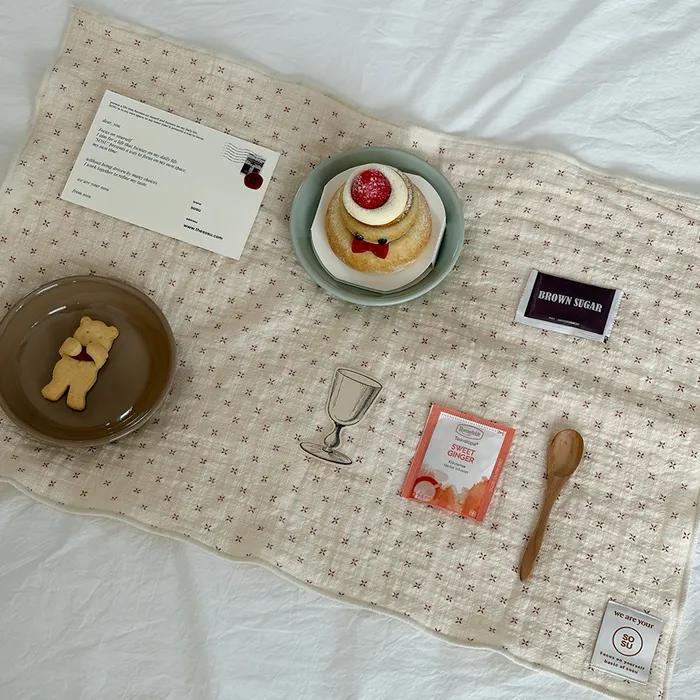 마롱 오키드 거즈 코튼 키친크로스 테이블매트