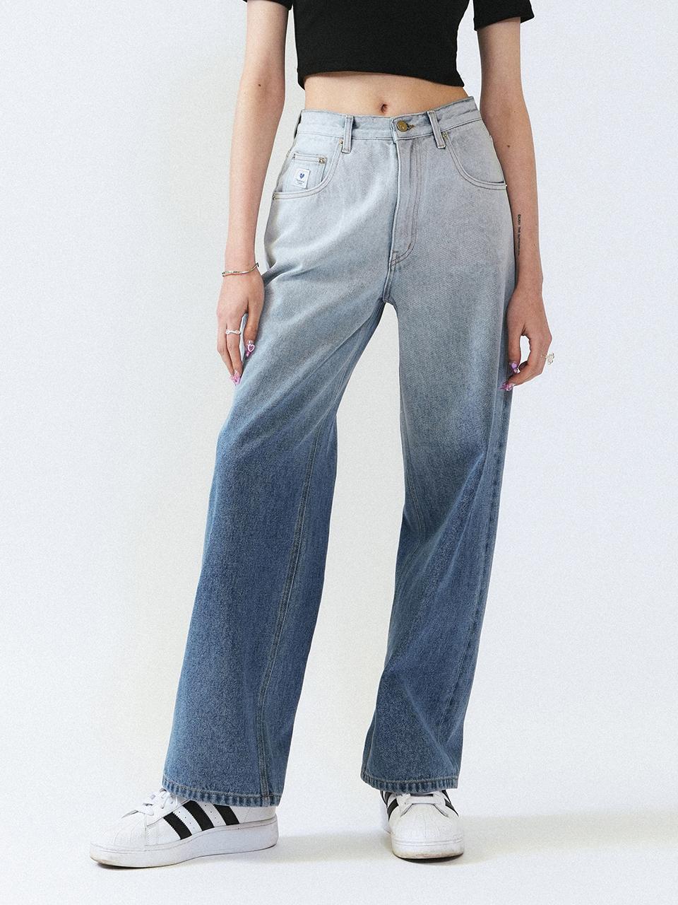 RP GRADATION WIDE DENIM PANTS BLUE