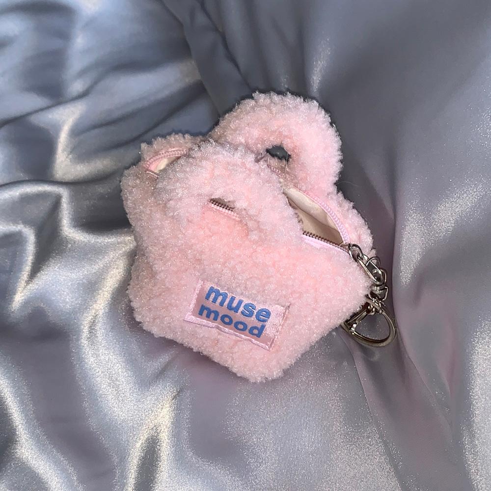 baby pink fleece mini pouch key ring (미니파우치키링)