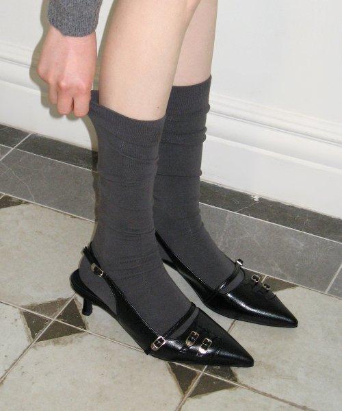 CINDY 신디 3벨티드 슬링백 키튼 미들힐 펌프스 - 4colors I 5cm