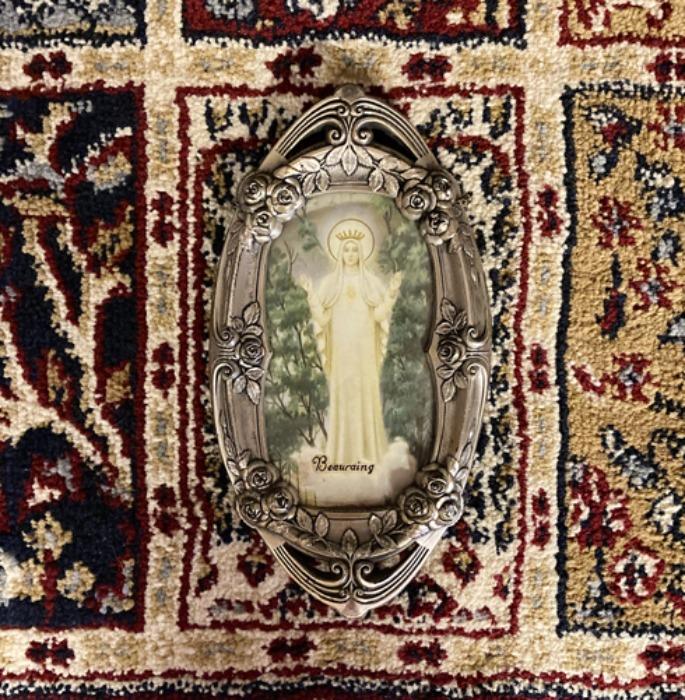 [FRANCE]70s antique "Maria\" 주석 hand-made frame(액자).