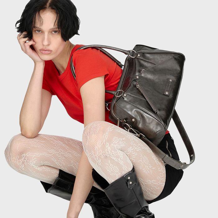 Faux Leather M.O.S Bag, METAL