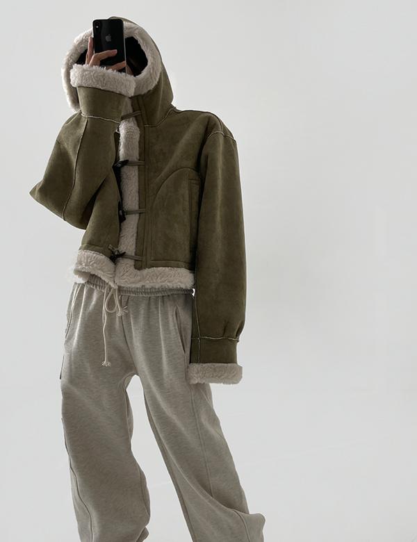 웍스 후드 무스탕 [2colors]