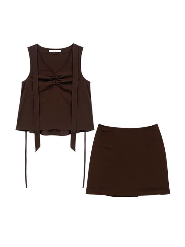 [5% OFF] Estella Tie Blouse Set-up (Short ver.)