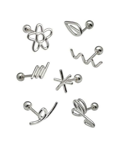 [Silver Ver.] Rainbow doodle piercing