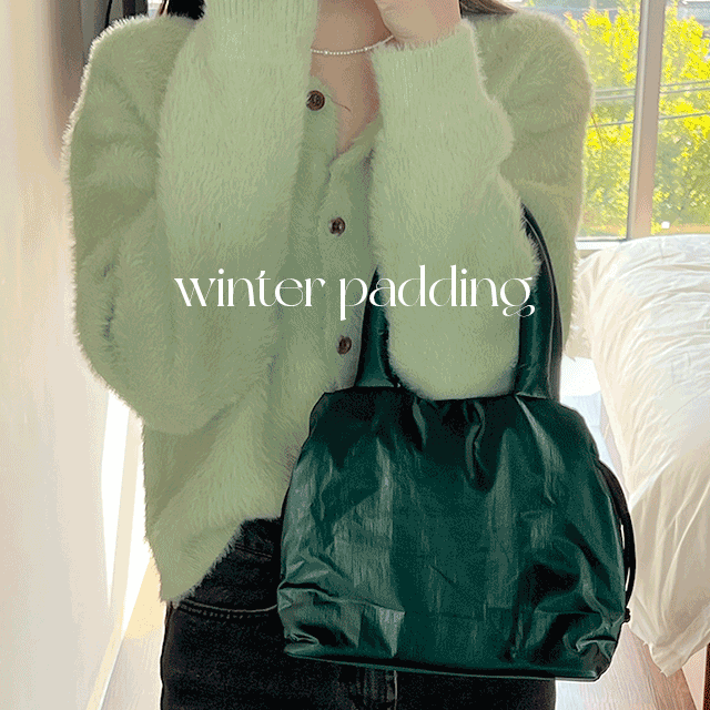 문라이트 글로시 패딩 쁘띠 토트백