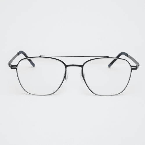 [The air_flat] AL8307 0909M 초경량 투브릿지 레트로 스퀘어 블랙 안경테