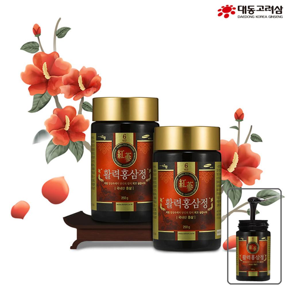 [대동고려삼] 6년근 홍삼농축액 활력홍삼정 활력 500g 대용량 / 250g x 2병