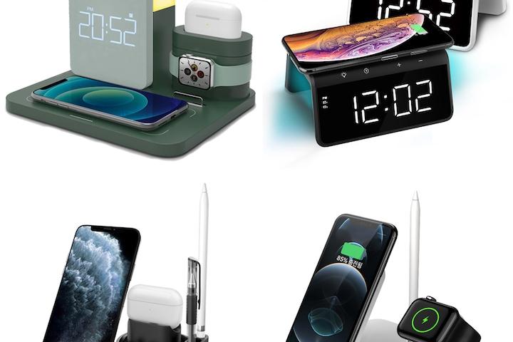 3IN1/4IN1 무선 고속 충전기 탁상시계/무드등/마우스패드 겸용