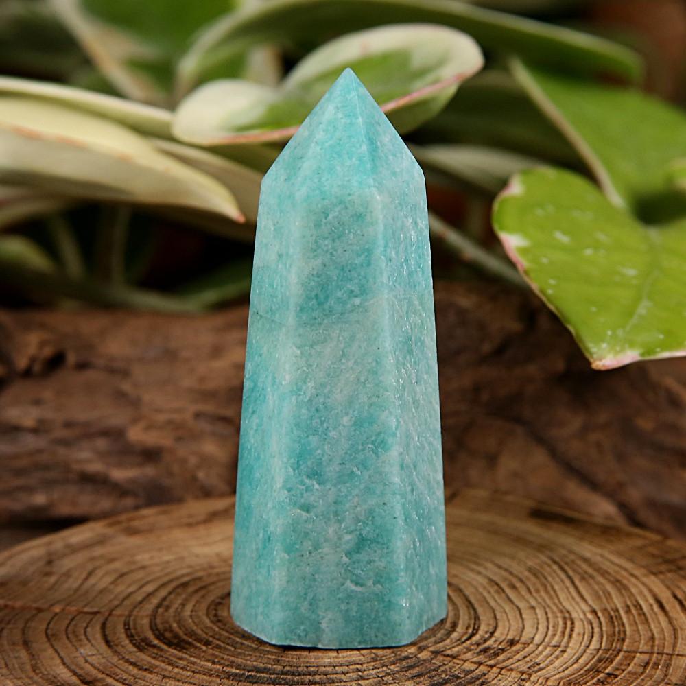 아마조나이트 포인트 원석 - 마음의 선명함, 긍정, 조화와 진정 에너지 (6.9cm)