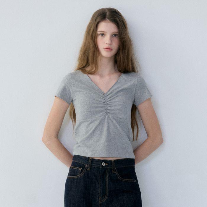 Alice Shirring T-Shirt (Melange)