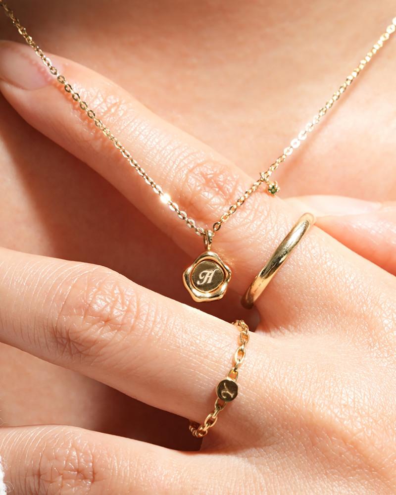 14k 18k 렌느 이니셜 각인 탄생석 목걸이 여자 여성 데일리 심플