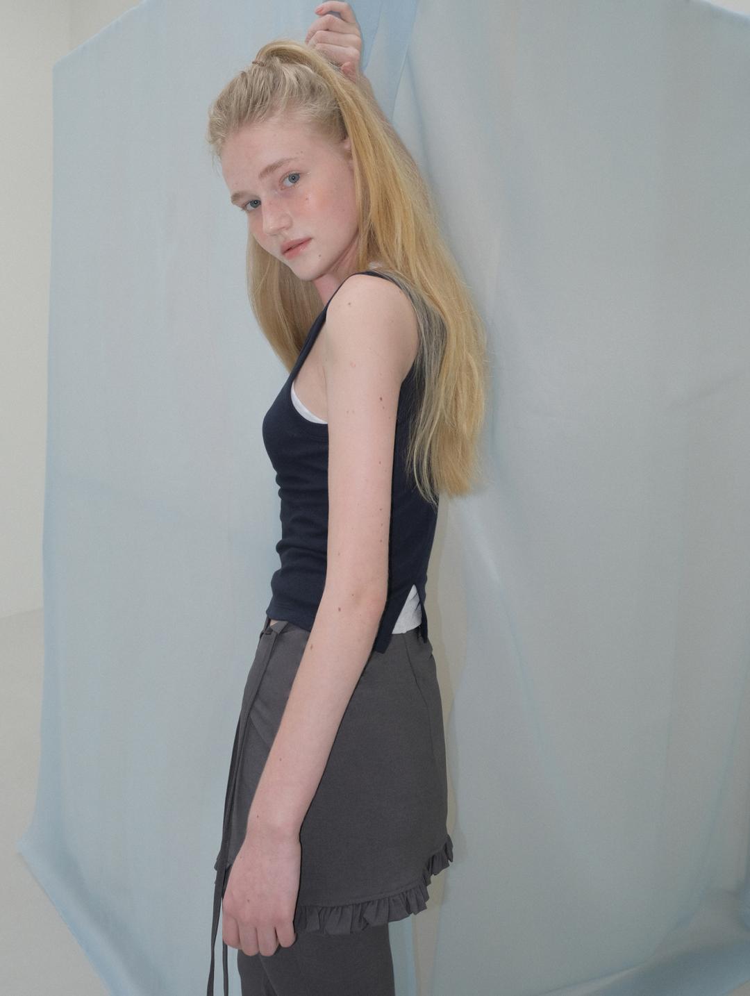 Take sleeveless set (halter + regular) - navy