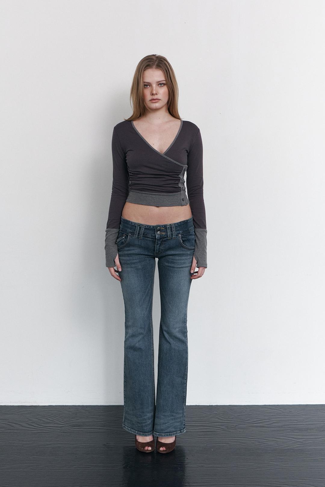 Tommie Button Boots-Cut Denim (Vintage Blue)