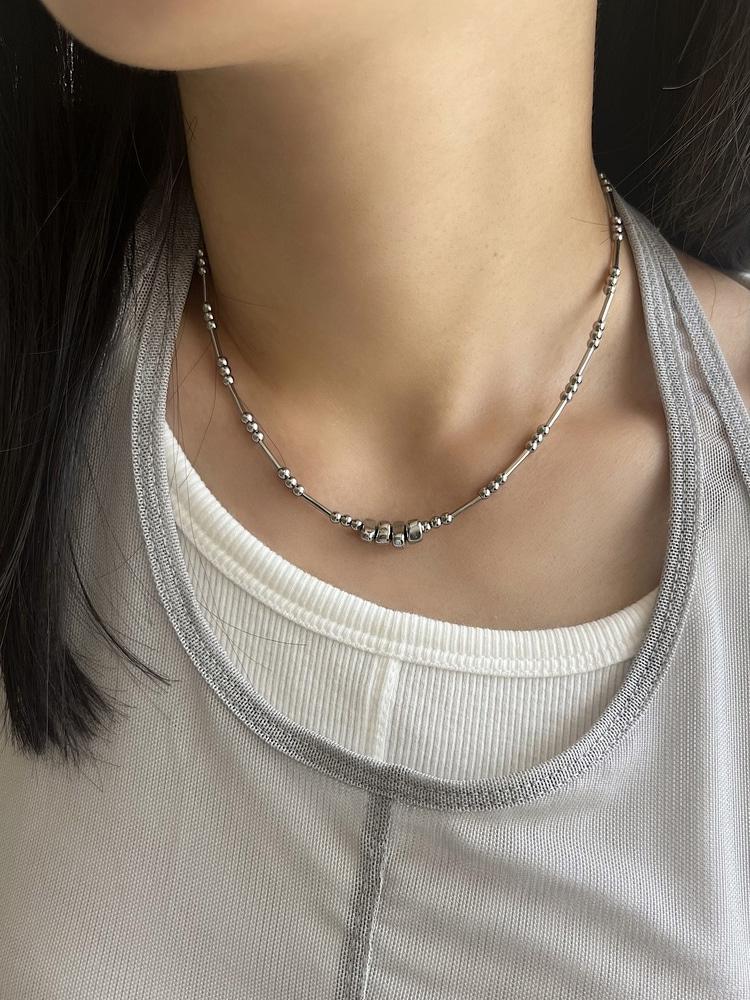 [전체 써지컬스틸] 스틱 앤 볼 초커 목걸이