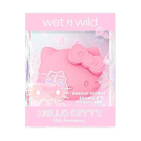 wet n wild 헬로 키티 메이크업 스폰지 - 3D 디자인, 사용하기 쉬운 심리스 줄무늬 없는 적용, 동물 실험 없음 및 비건