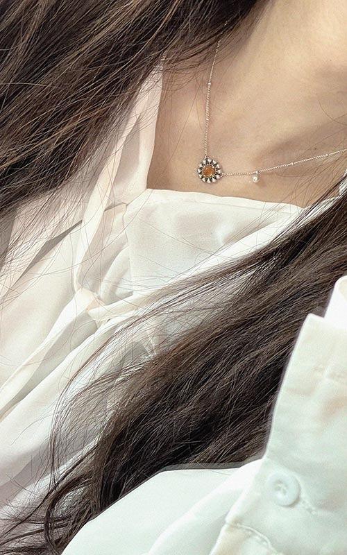 Signature flower gemstone Necklace