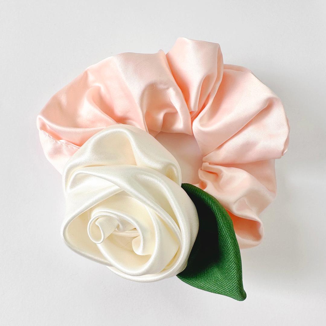 Loved Silk Rose Hair Scrunchie (silky)
