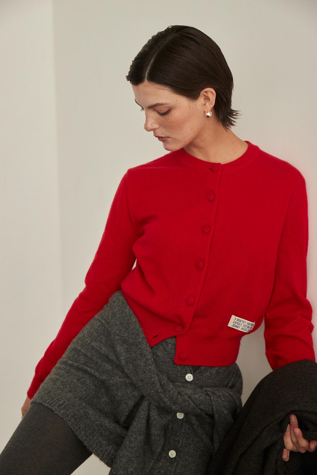 BASIC CARDIGAN - RED