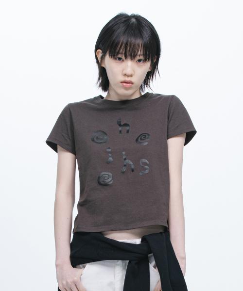 LOGO SLIM T-SHIRT, DEEP BROWN