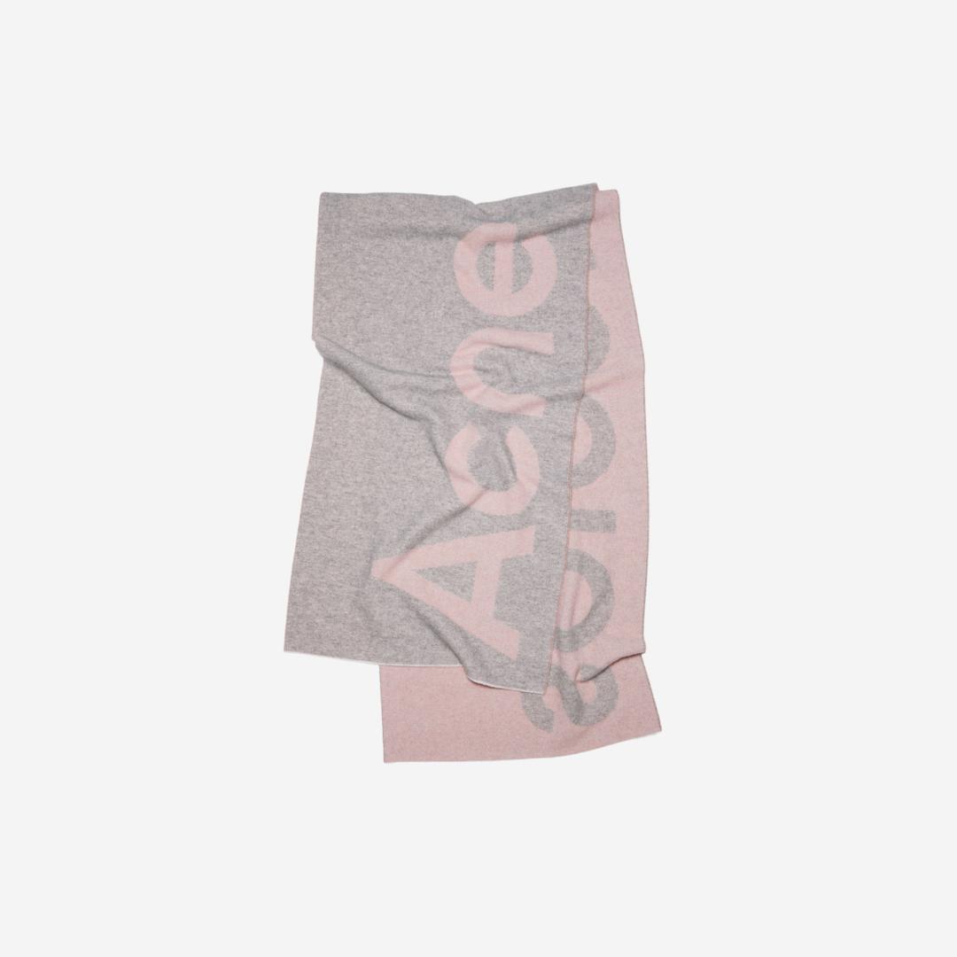 Acne Studios Logo Jacquard Scarf Light Pink Grey