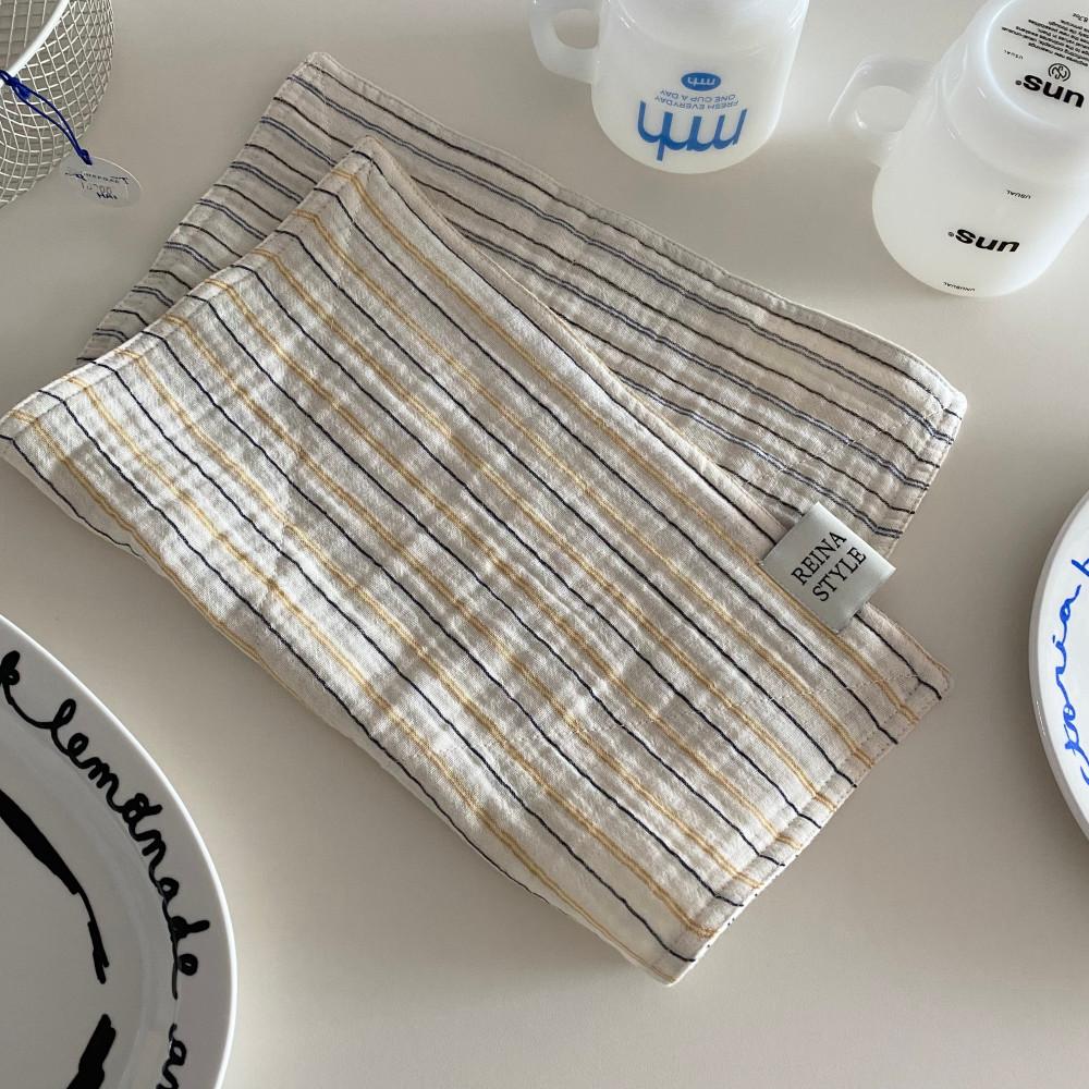 양면 스트라이프 1인 테이블 매트 키친크로스  패브릭 소품