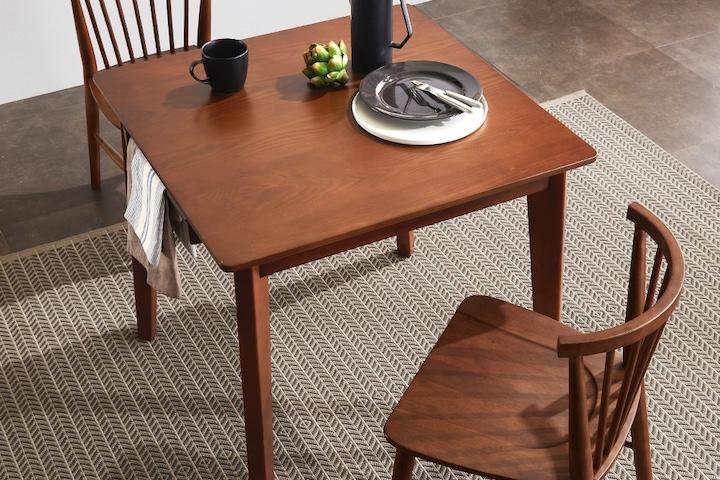 [7%쿠폰] 베르메 고무나무 2인 원목식탁세트 2colors